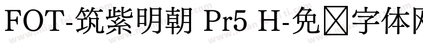 FOT-筑紫明朝 Pr5 H字体转换